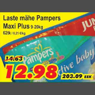 Allahindlus - Laste mähe Pampers Maxi Plus