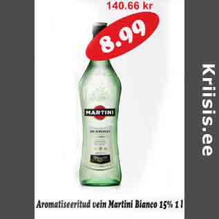 Скидка - Ароматизированное вино Martini Bianco 15% 1 л
