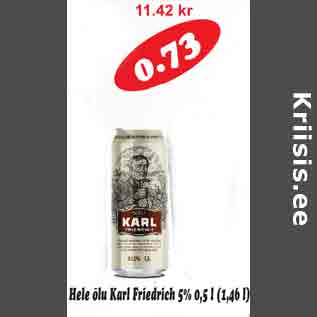 Allahindlus - Hele õlu Karl Friedrich 5% 0,5 l