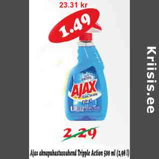 Allahindlus - Ajax aknapuhastusvahend Tripple Action 500 ml