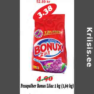 Allahindlus - Pesupulber Bonux Lilac 2 kg