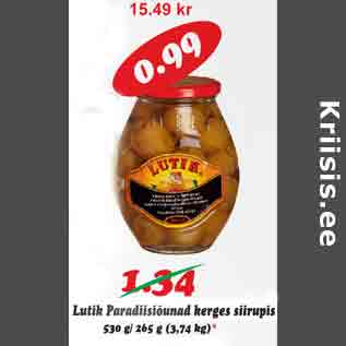 Скидка - Райские яблоки Lutik в легком сиропе 530 г/265 г