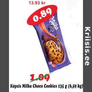 Allahindlus - Küpsis Milka Choco Cookies 135 g