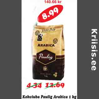 Allahindlus - Kohviuba Paulig Arabika 1 kg