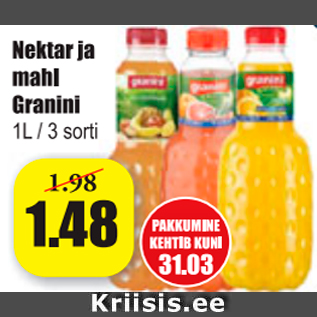 Allahindlus - Nektar ja mahl Granini