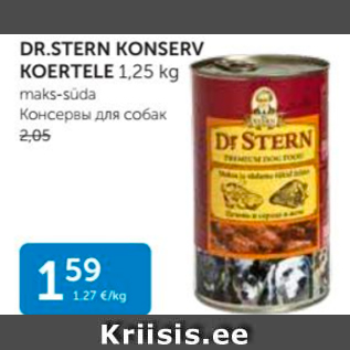 Allahindlus - DR.STERN KONSERV KOERTELE 1,25 KG