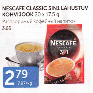 Allahindlus - NESCAFE CLASSIC 3IN1 LAHUSTUV KOHVIJOOK