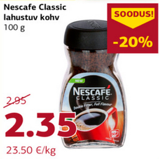 Allahindlus - Nescafe Classic lahustuv kohv 100 g