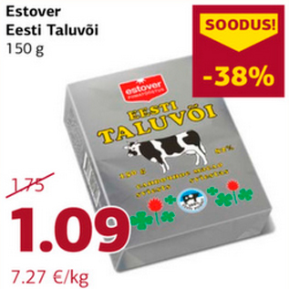 Allahindlus - Estover Eesti Taluvõi 150 g