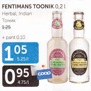 Allahindlus - FENTIMANS TOONIK 0,2 L