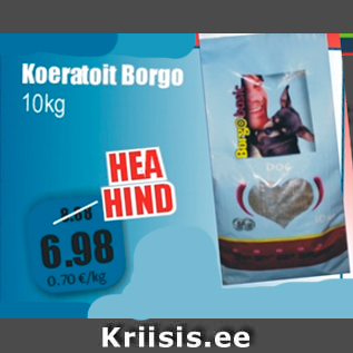 Allahindlus - Koeratoit Borgo 10 kg