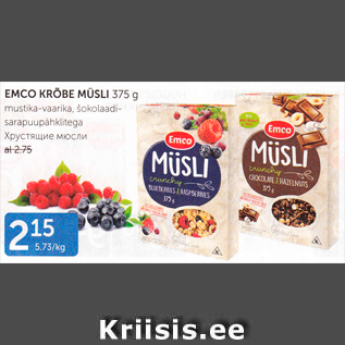 Allahindlus - EMCO KRÕBE MÜSLI 375 g