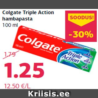 Allahindlus - Colgate Triple Action hambapasta 100 ml