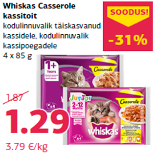 Allahindlus - Whiskas Casserole kassitoit