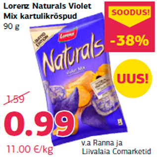 Allahindlus - Lorenz Naturals Violet Mix kartulikrõspud, 90 g