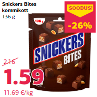 Allahindlus - Snickers Bites kommikott 136 g