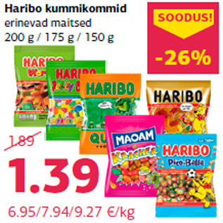 Allahindlus - Haribo kummikommid