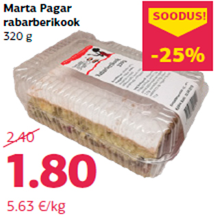 Allahindlus - Marta Pagar rabarberikook 320 g