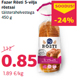 Allahindlus - Fazer Rösti 5-vilja röstsai