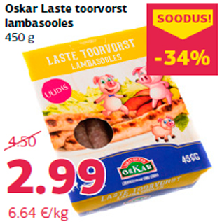 Allahindlus - Oskar Laste toorvorst lambasooles 450 g