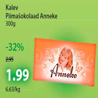 Allahindlus - Kalev Piimašokolaad Anneke