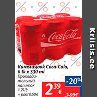 Allahindlus - Karastusjook Coca-Cola, 6 tk x 330 ml