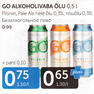 Allahindlus - GO ALKOHOLIVABA ÕLU 0,5 L