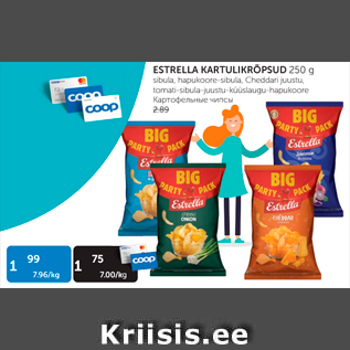 Allahindlus - ESTRELLA KARTULIKRÕPSUD 250 G