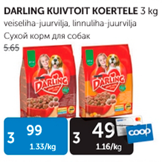 Allahindlus - DARLING KUIVTOIT KOERTELE 3 kg