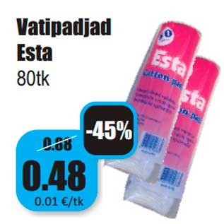 Скидка - Ватные тампоны Esta 80 шт