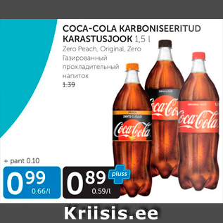 Allahindlus - COCA-COLA KARBONISEERITUD KARASTUSJOOK 1,5 L