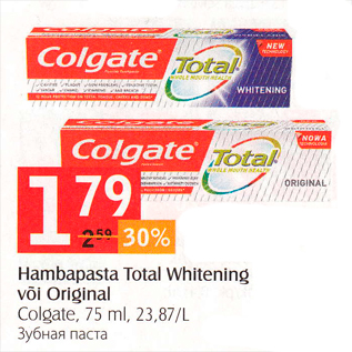 Allahindlus - Hambapasta Total Whitening või Original