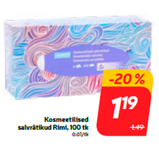 Allahindlus - Kosmeetilised salvrätikud Rimi, 100 tk