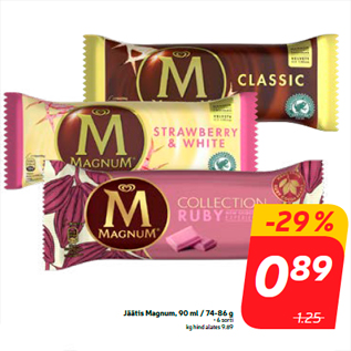 Скидка - Мороженое Magnum, 90 мл / 74-86 г