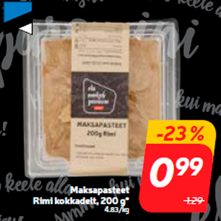 Allahindlus - Maksapasteet Rimi kokkadelt, 200 g*