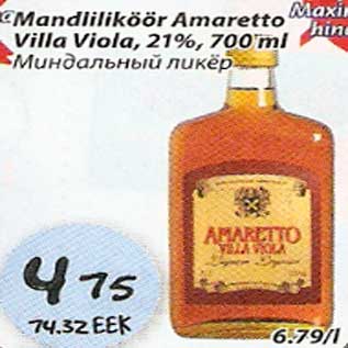 Allahindlus - Mandliliköör Amaretto Villa Viola