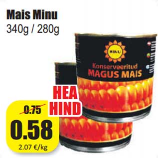 Allahindlus - Mais Minu 340g / 280g