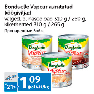 Allahindlus - Bonduelle Vapeur aurutatud köögiviljad