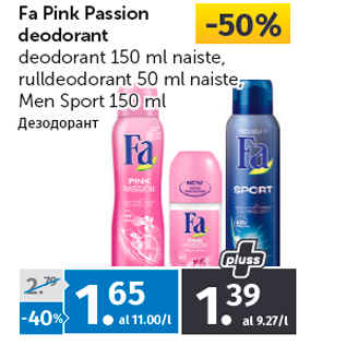 Allahindlus - Fa Pink Passion deodorant