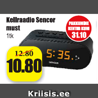 Allahindlus - Kellraadio Sencor must 1 tk