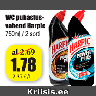 Allahindlus - WC puhastusvahend Harpic