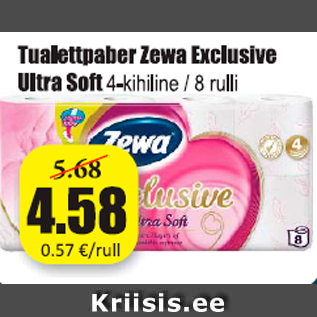 Allahindlus - Tualettpaber Zewa Exclusive Ultra Soft