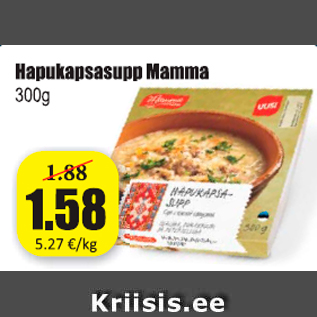 Allahindlus - Hapukapsasupp Mamma 300 g