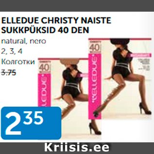 Allahindlus - ELLEDUE CHRISTY NAISTE SUKKPÜKSID 40 DEN