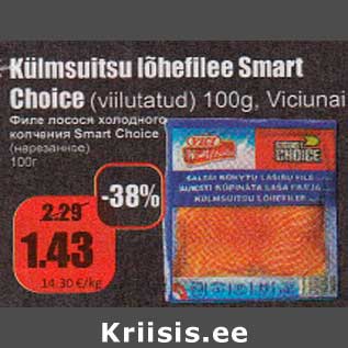 Allahindlus - Külmutatud lõhefilee Smart Choice (viilutatud) 100 g Viciunai