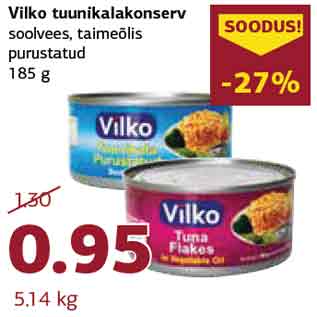 Скидка - Консервированный тунец Vilko