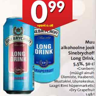 Allahindlus - Muu alkohoolne jook Sinebrychoff Long Drink, 5,5%, 50 cl