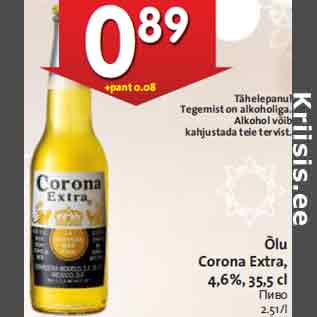 Allahindlus - Õlu Corona Extra, 4,6%, 35,5 cl