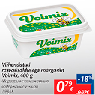 Allahindlus - Vähendatud rasvasisaldusega margariin Voimix, 400 g