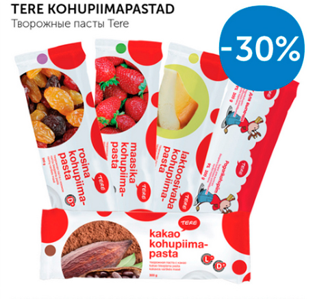 TERE KOHUPIIMAPASTAD -30%